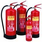 Foam spray extinguishers